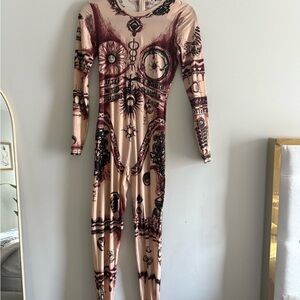 Patterned Long Sleeve Dress